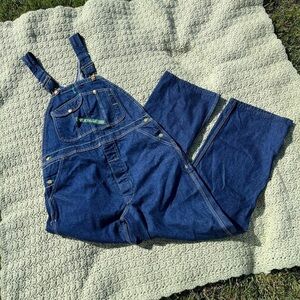 Vintage Key Imperial carpenter bib overalls farmer denim Deep blue farm workwear
